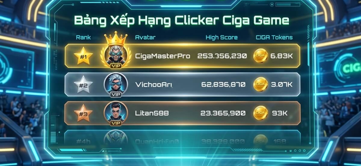 bảng xếp hạng clicker ciga game